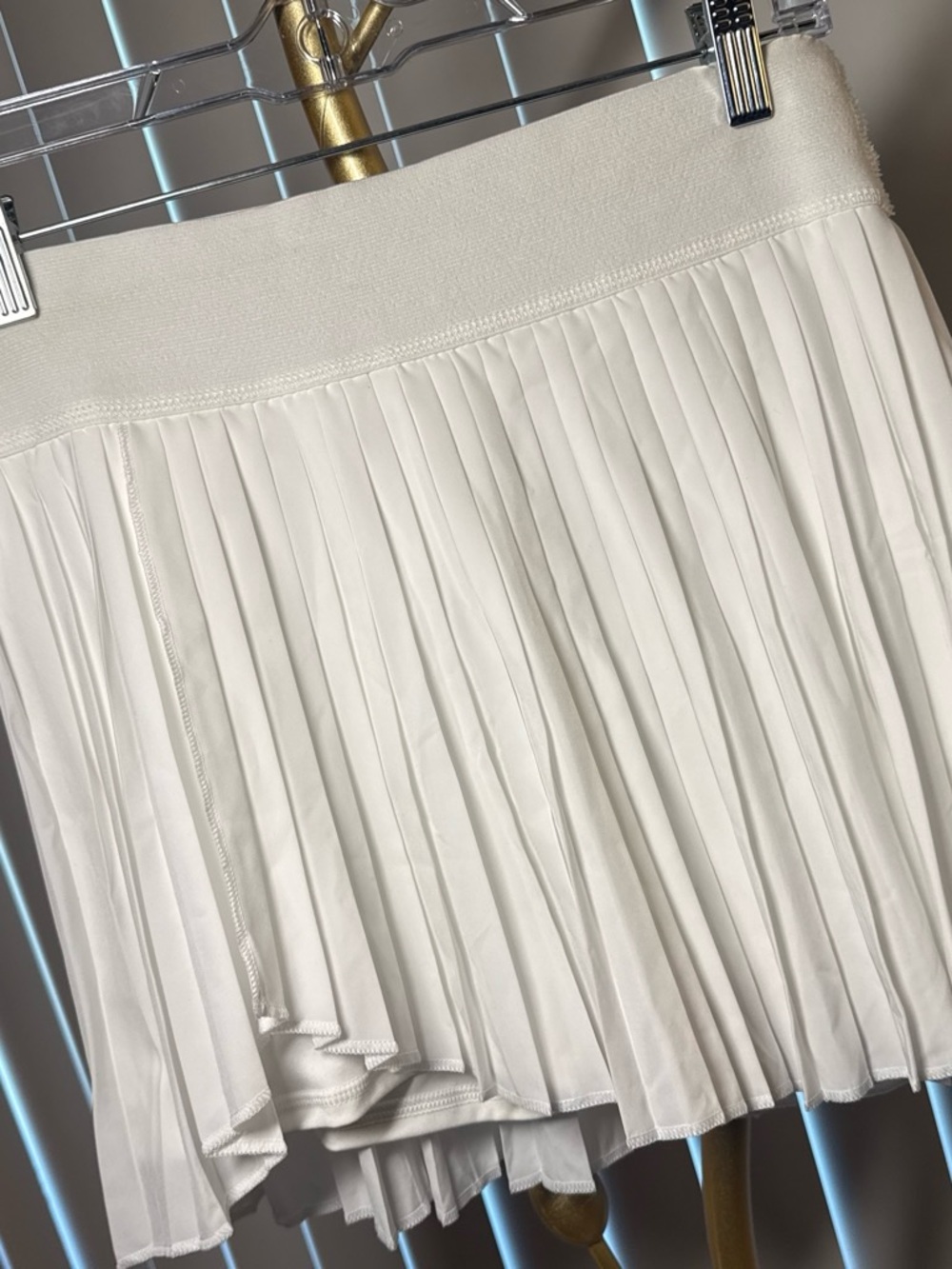 SO White Pleated Skater Skirt